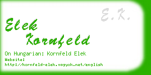 elek kornfeld business card